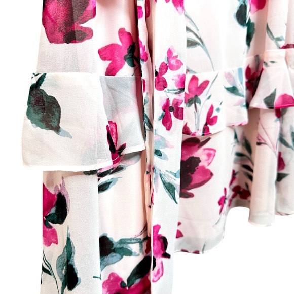 NWT Lauren Ralph Lauren Floral Print Georgette Dress Pink Rose SZ 12 - Picture 12 of 16